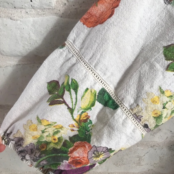 Brass & Roe Floral Long Sleeve Ruffle Bottom M - Picture 6 of 11